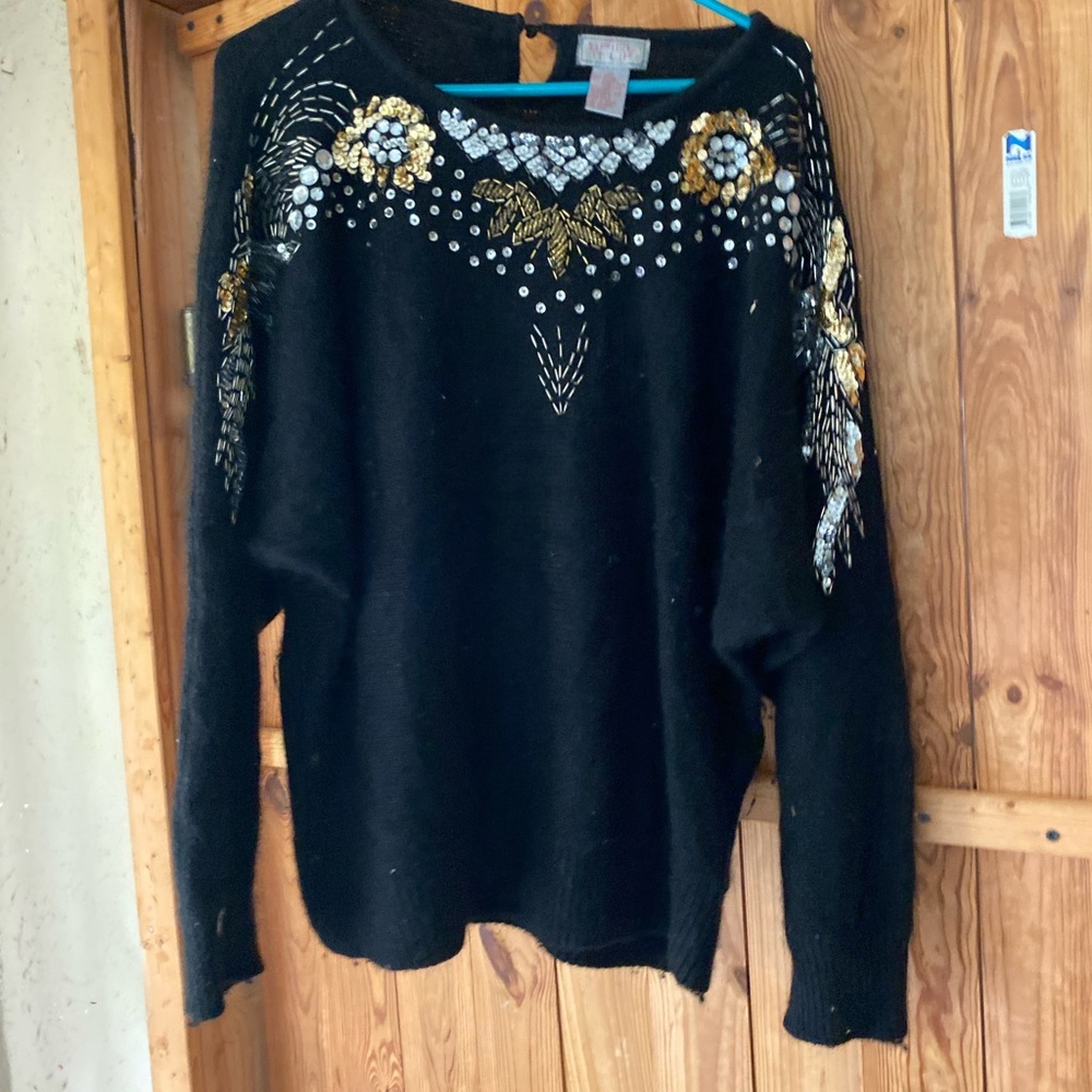 Embellished Black Sweater size 1X